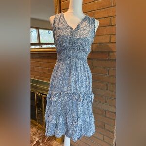 Lucky Brand Blue Floral Midi Dress